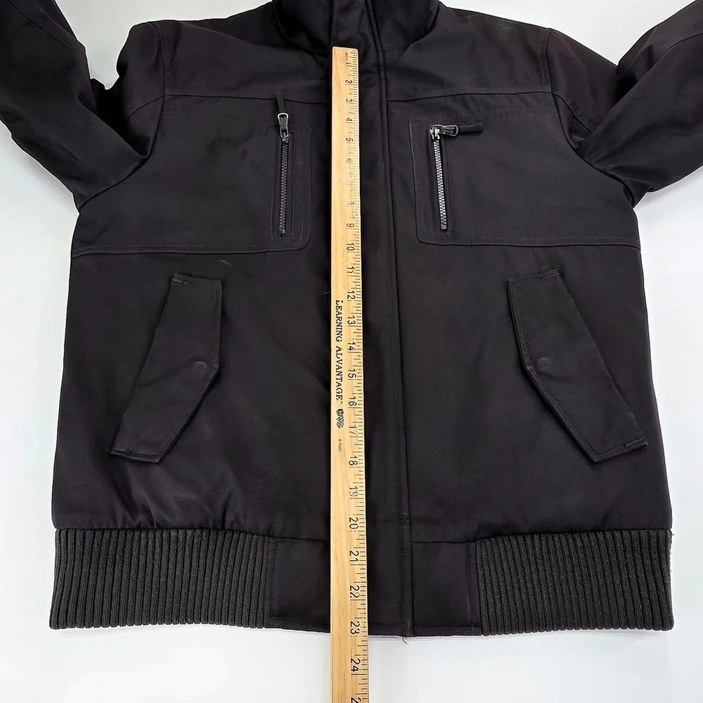Calvin Klein Bomber Jacket Mens Small Black Water Resistant Windbreaker Ripstop - Picture 15 of 16